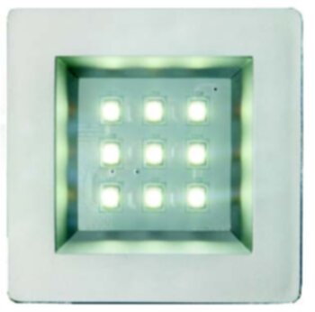 LUMINARIA QUAD. 40X40MM 4 LEDS BRANCO 2835 SMD FRIO - CROMADO OC.: 22212 NRO.FCI